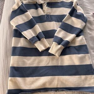 Francesca's Collections Navy and Cream Striped Dress